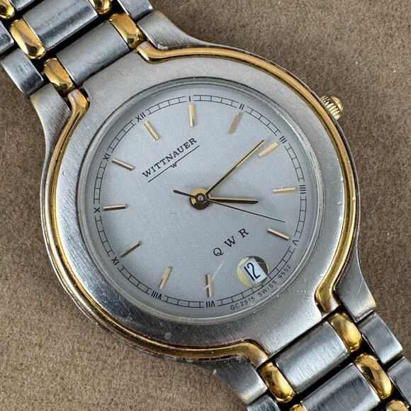 Fabulous Vintage Swiss Made Wittnauer Gold and Stainless Steel Dress Watch - Picture 6 of 10